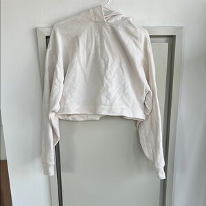 Alo Cream Cropped Hoodie